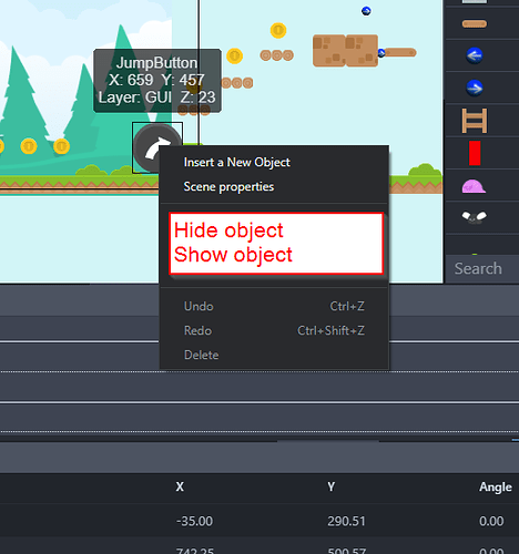 GDevelop Suggestion - Hide-Show Objects2